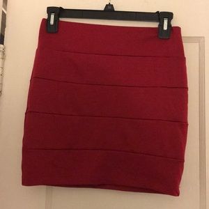 red mini skirt